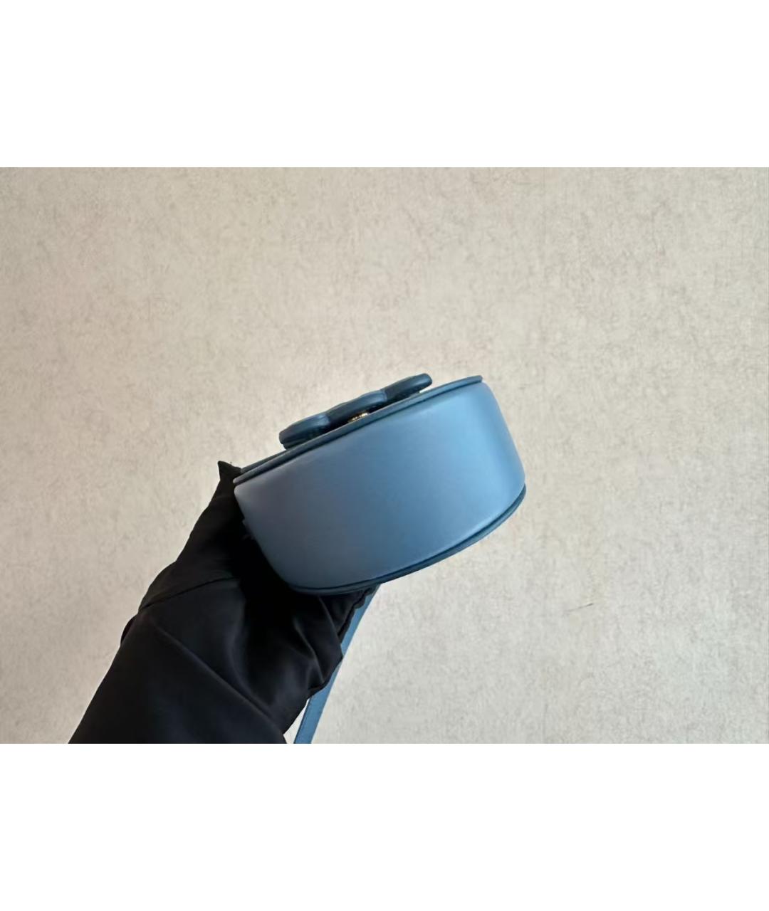 CELINE Голубая кожаная поясная сумка, фото 5