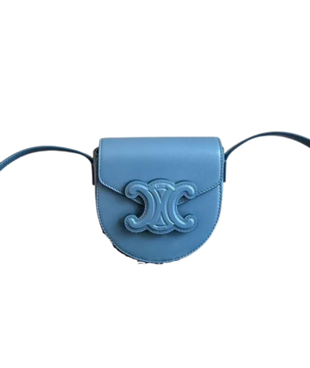 CELINE Голубая кожаная поясная сумка, фото 2