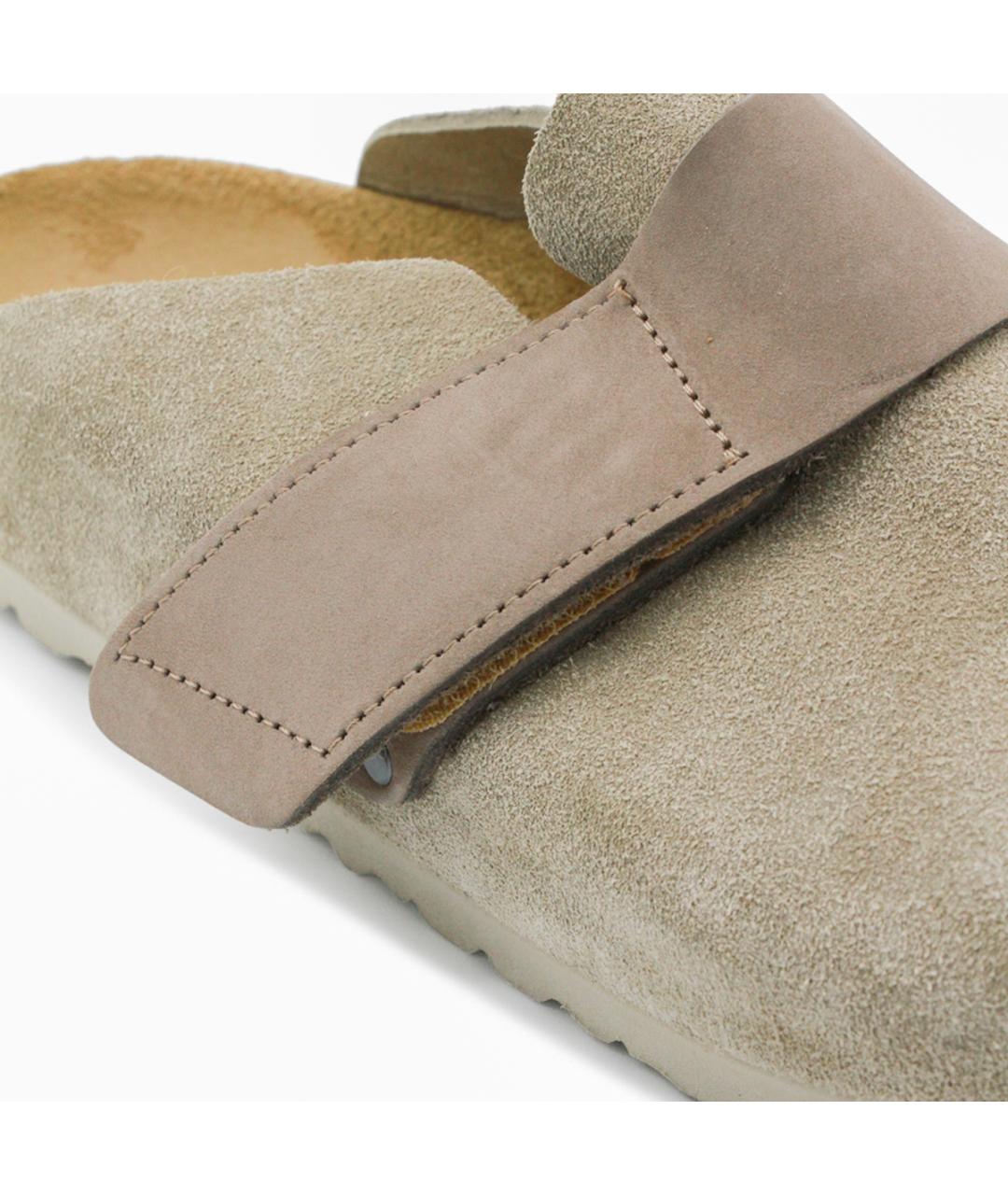 BIRKENSTOCK Бежевые нубуковые шлепанцы, фото 4
