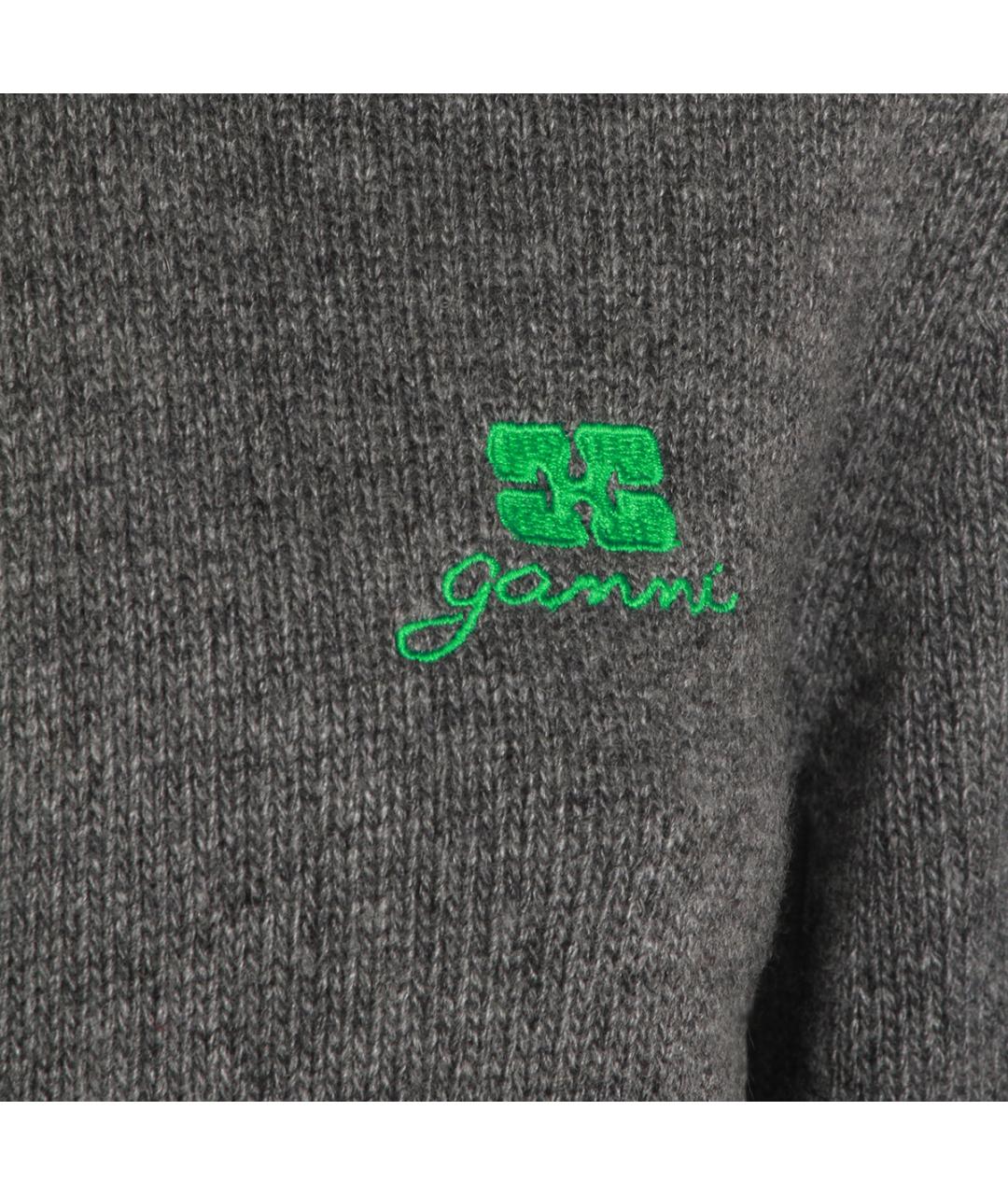 GANNI Серый шерстяной кардиган, фото 3