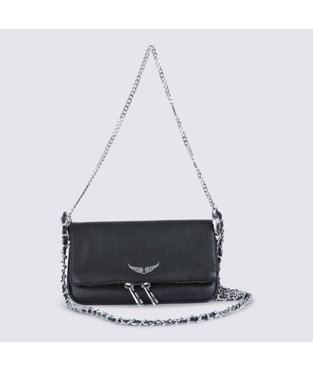 ZADIG & VOLTAIRE Черная кожаная сумка через плечо, фото 5