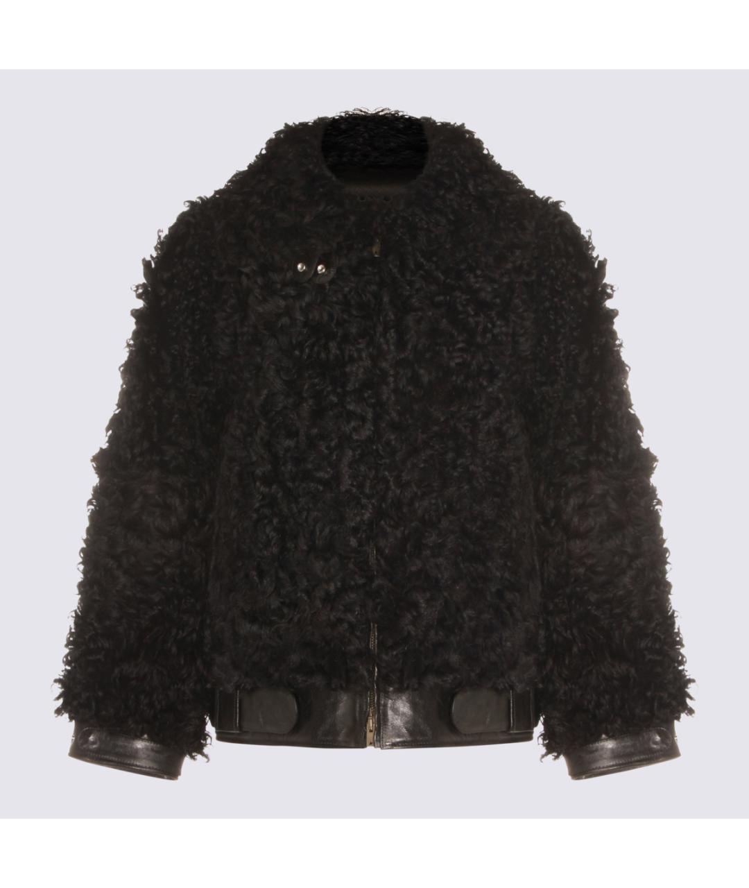 GOLDEN GOOSE DELUXE BRAND Черная меховая дубленка, фото 1