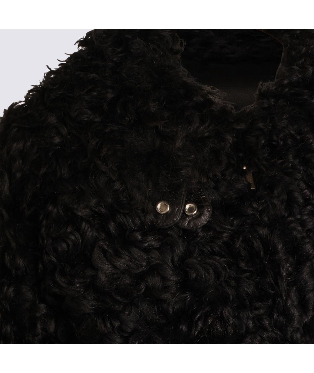 GOLDEN GOOSE DELUXE BRAND Черная меховая дубленка, фото 4