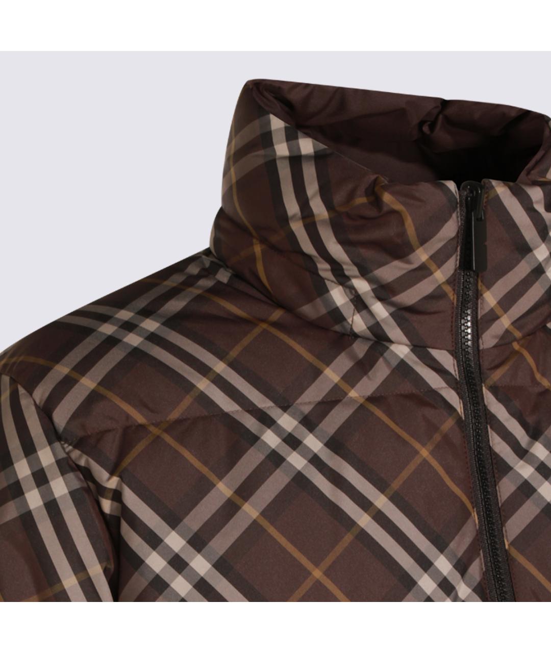 BURBERRY Коричневый полиамидовый пуховик, фото 4