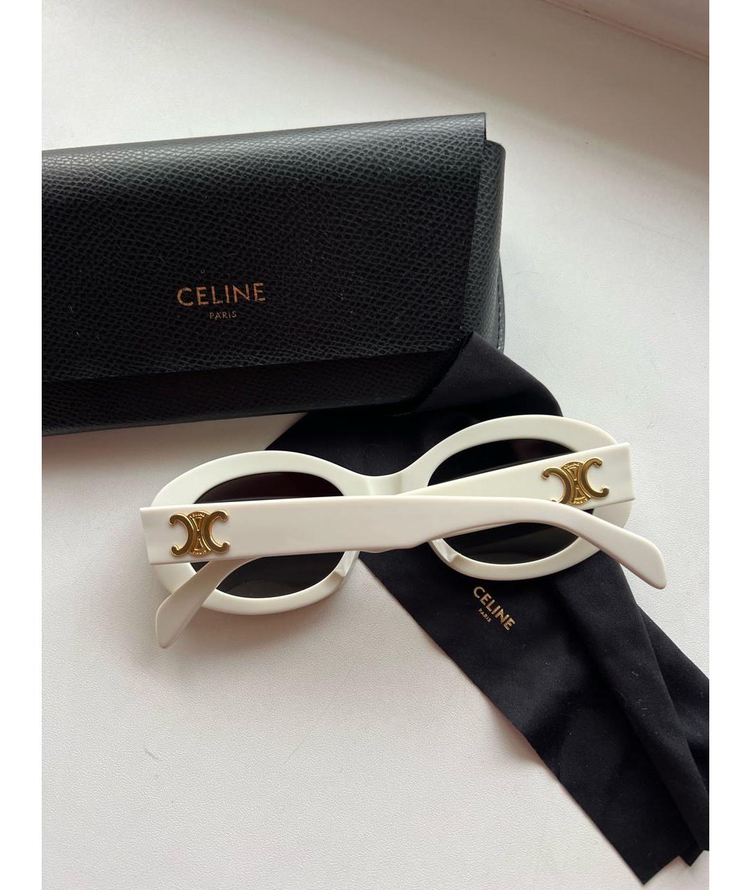 CELINE Белые пластиковые солнцезащитные очки, фото 2