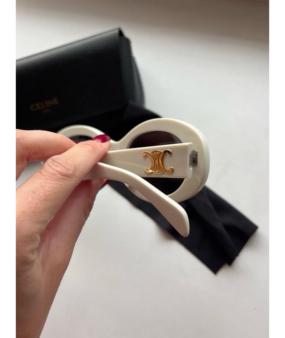 CELINE Белые пластиковые солнцезащитные очки, фото 3