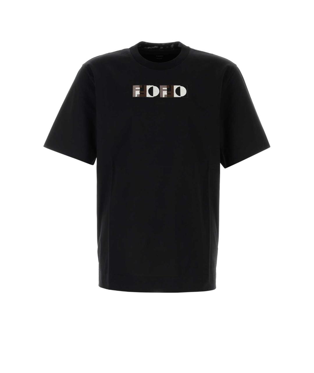 FENDI Черная хлопковая футболка, фото 1