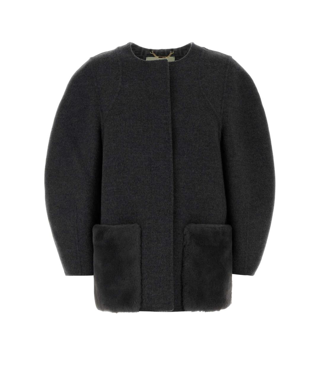 FENDI Антрацитовый шерстяной жакет/пиджак, фото 1