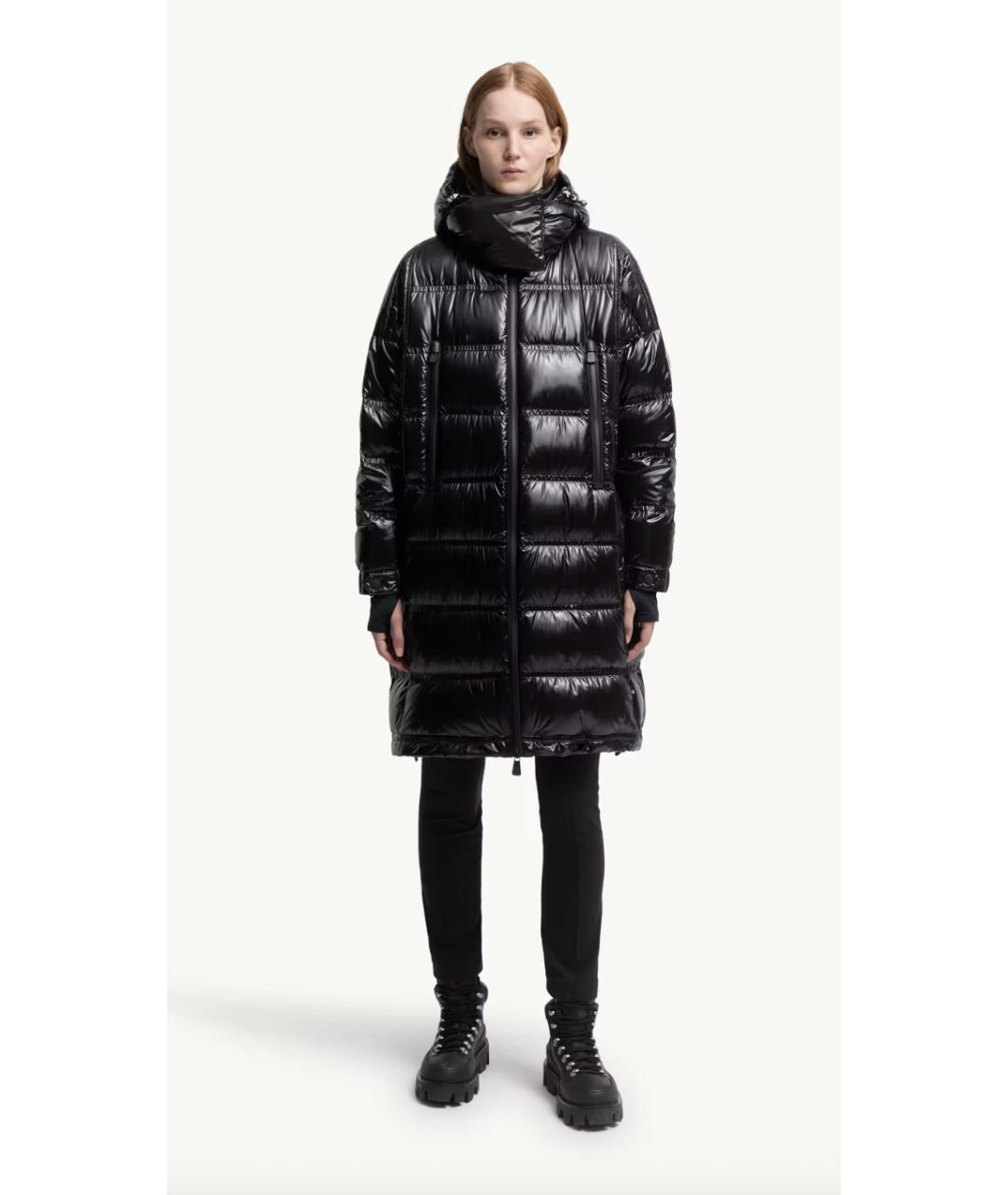 MONCLER Черный полиамидовый пуховик, фото 3