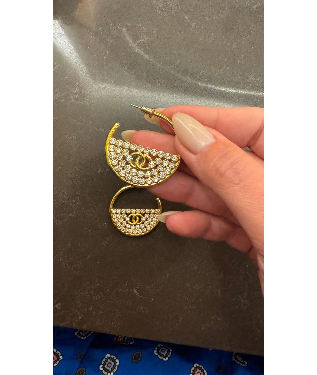 CHANEL Золотые серьги, фото 2