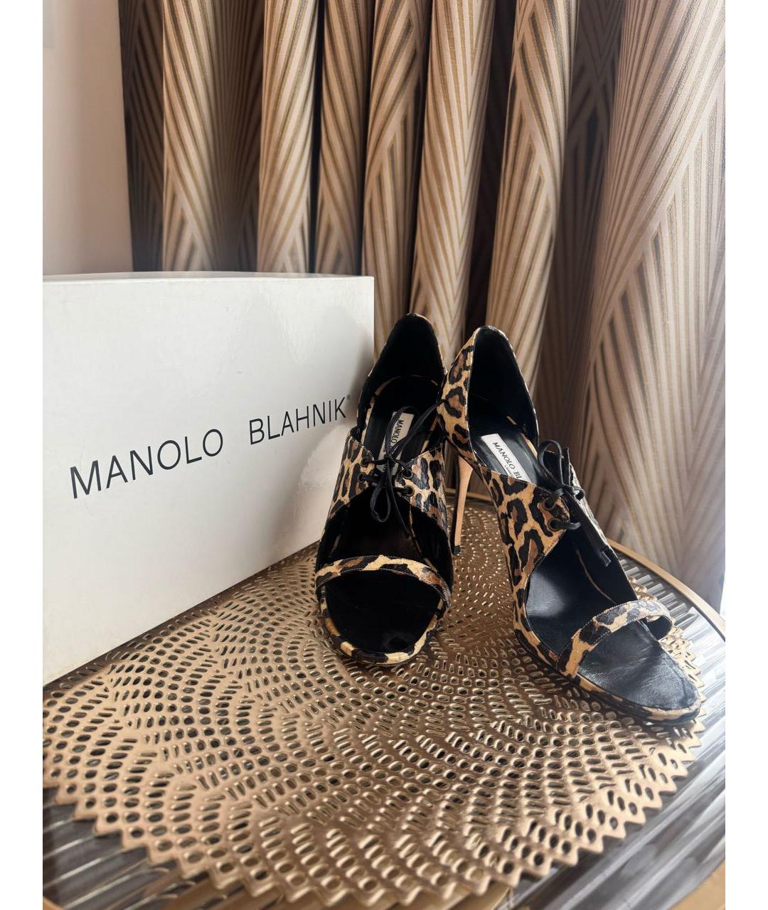 MANOLO BLAHNIK Босоножки из экзотической кожи, фото 5