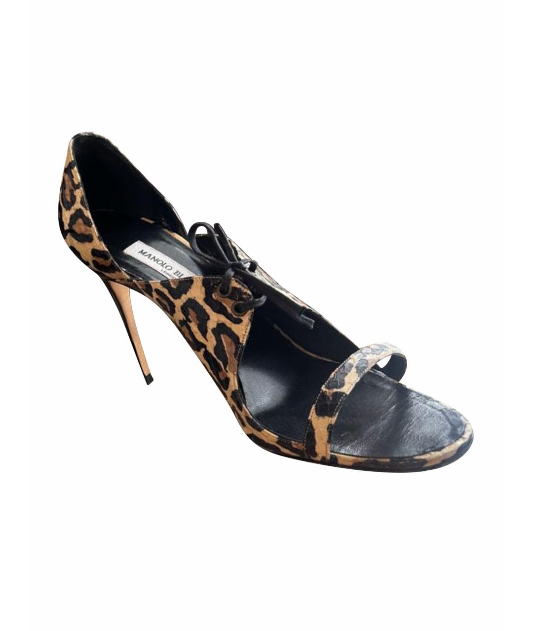 MANOLO BLAHNIK Босоножки из экзотической кожи, фото 1