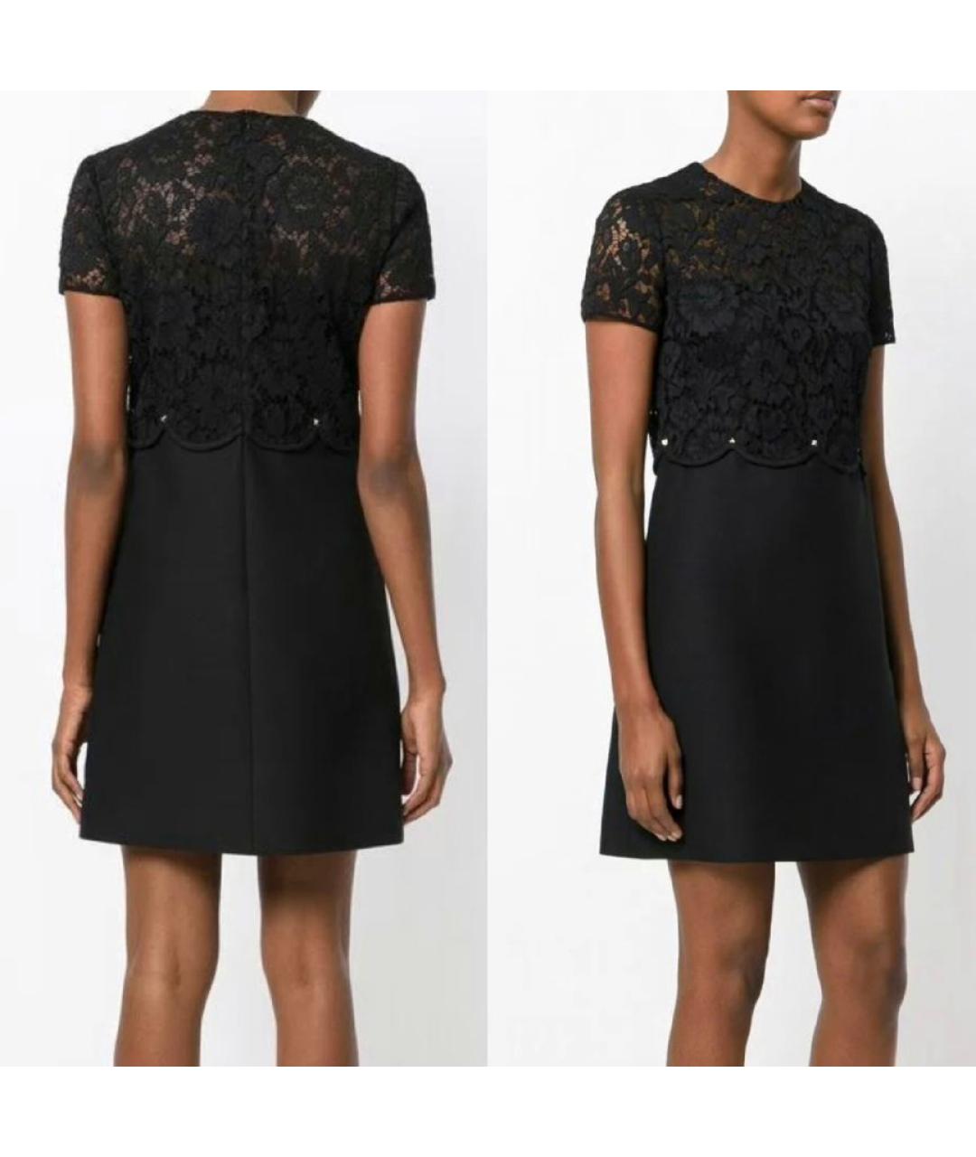 VALENTINO Черное шерстяное коктейльное платье, фото 2