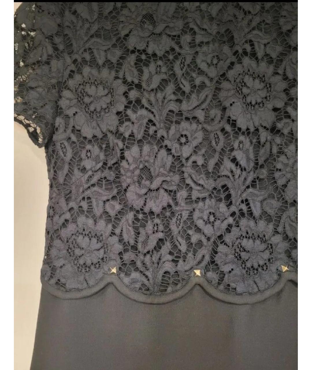 VALENTINO Черное шерстяное коктейльное платье, фото 3