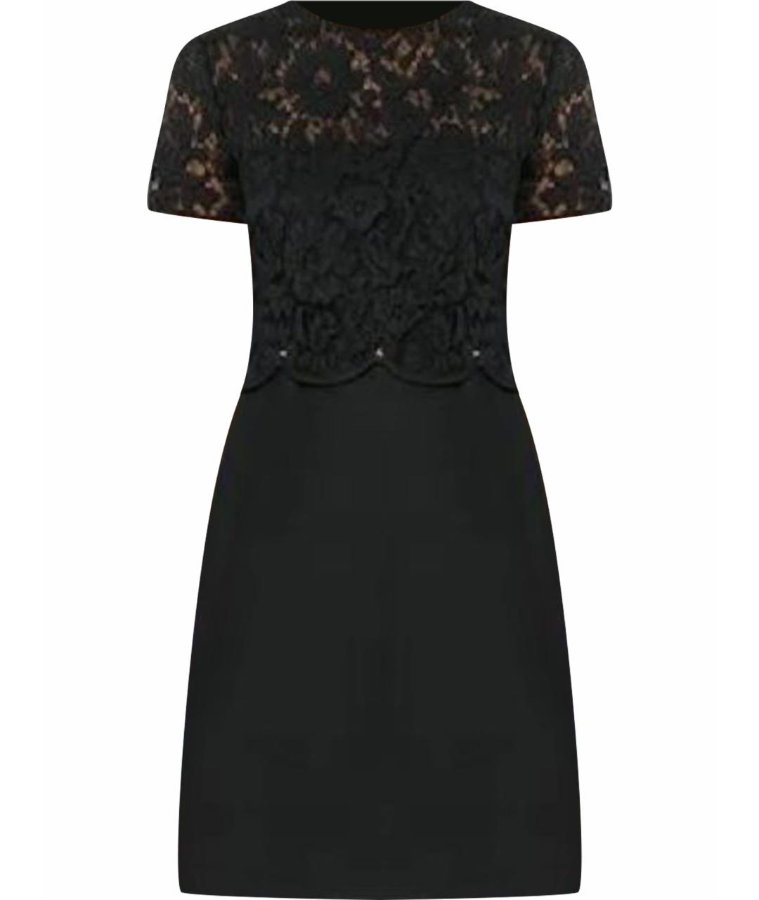 VALENTINO Черное шерстяное коктейльное платье, фото 1
