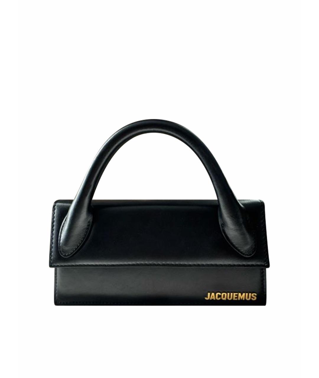 JACQUEMUS Черная кожаная сумка через плечо, фото 1