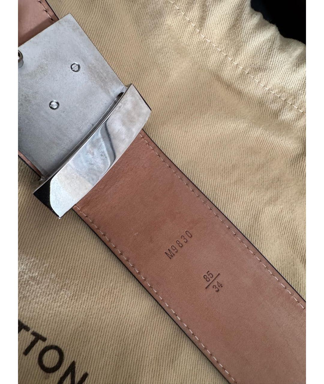 LOUIS VUITTON Черный кожаный ремень, фото 3
