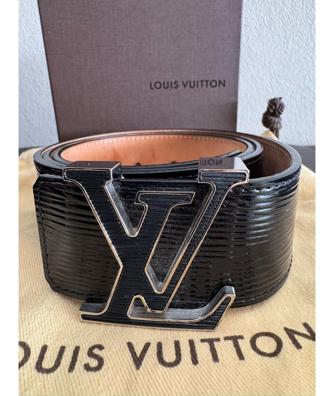 LOUIS VUITTON Черный кожаный ремень, фото 5