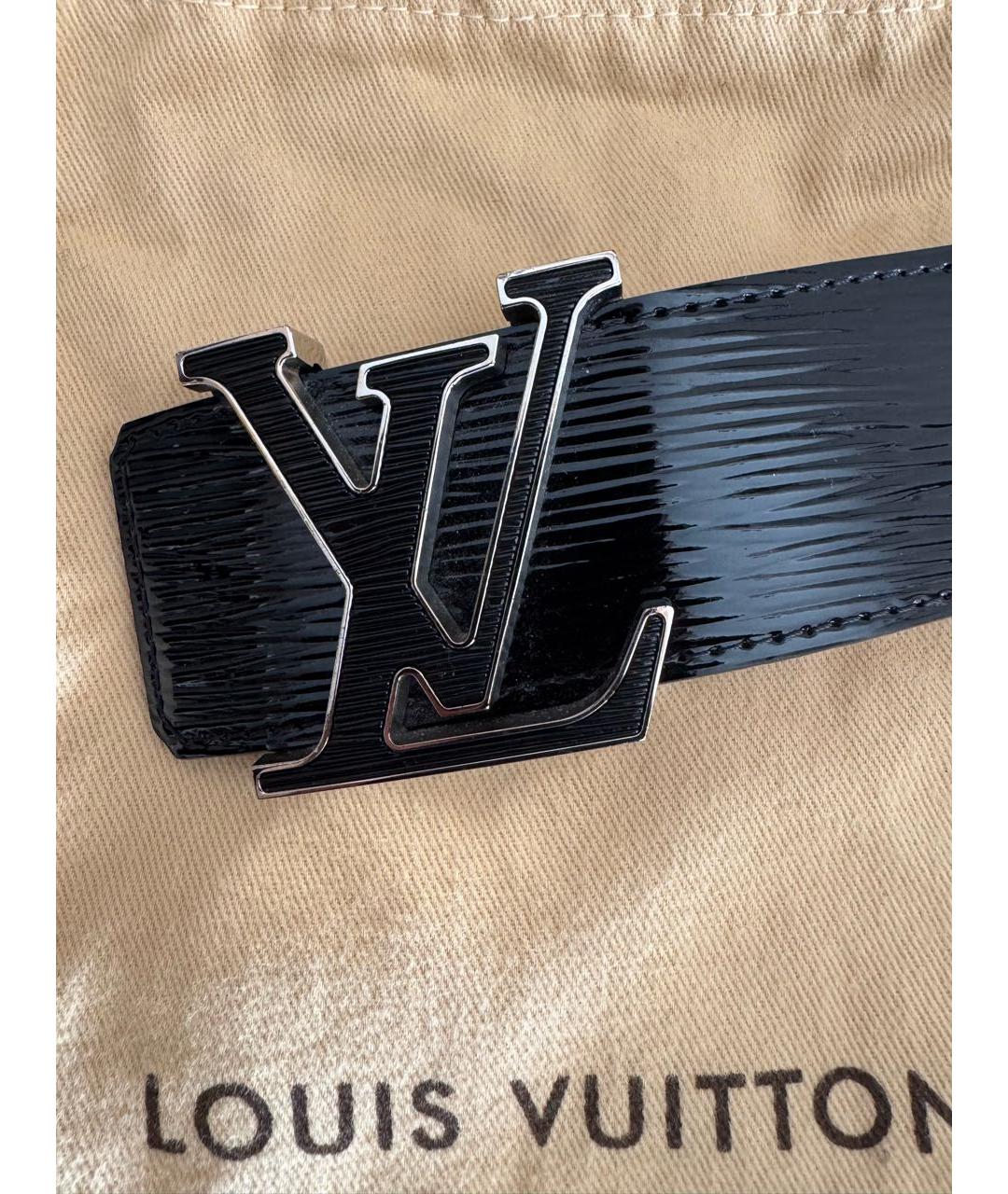 LOUIS VUITTON Черный кожаный ремень, фото 2