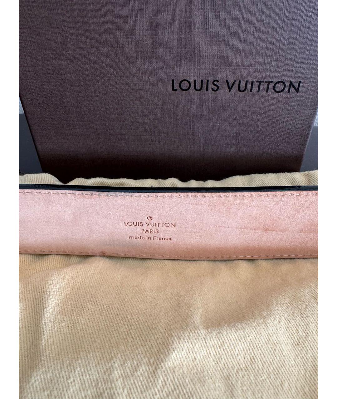 LOUIS VUITTON Черный кожаный ремень, фото 4