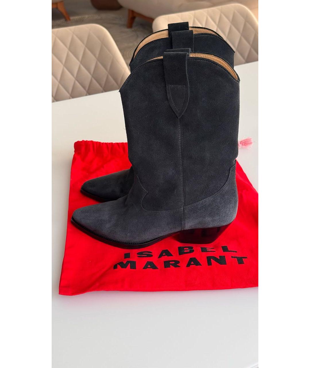 ISABEL MARANT Темно-синие замшевые полусапоги, фото 8