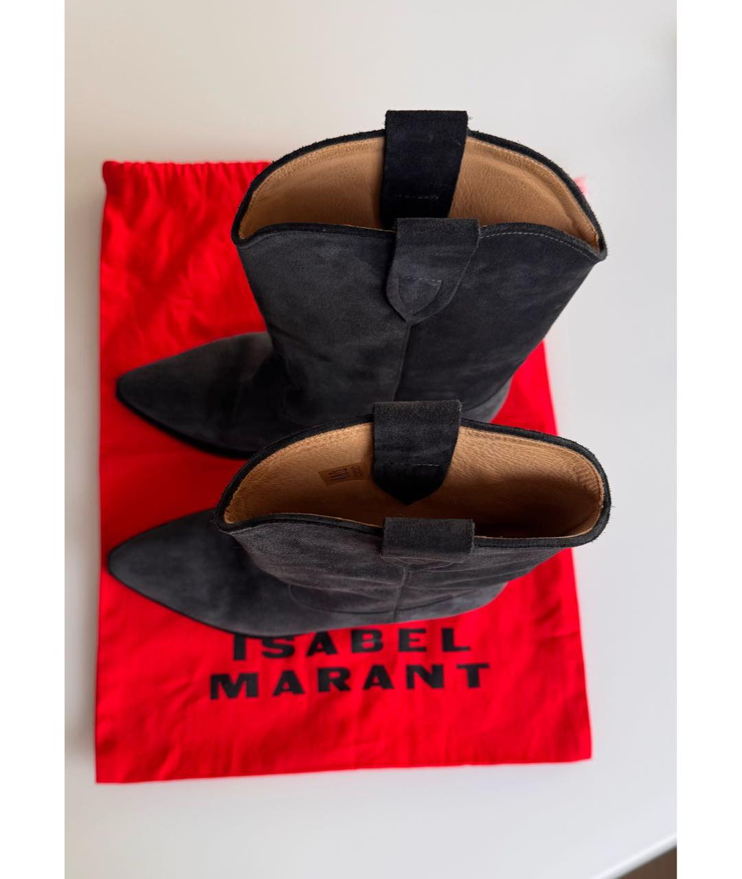 ISABEL MARANT Темно-синие замшевые полусапоги, фото 3