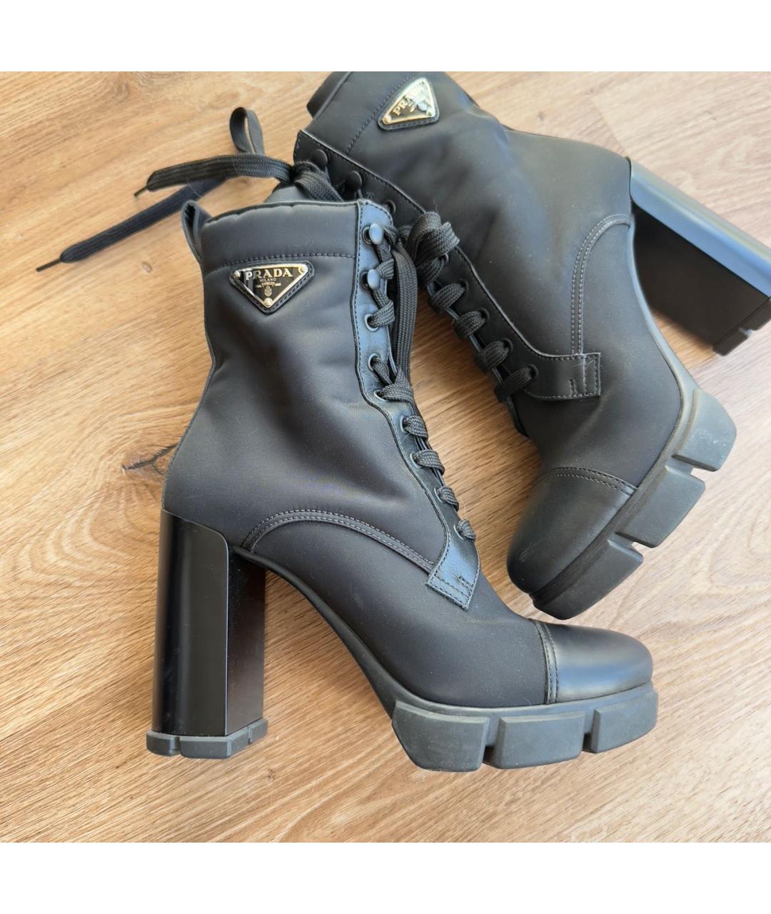 PRADA Черные кожаные ботильоны, фото 3