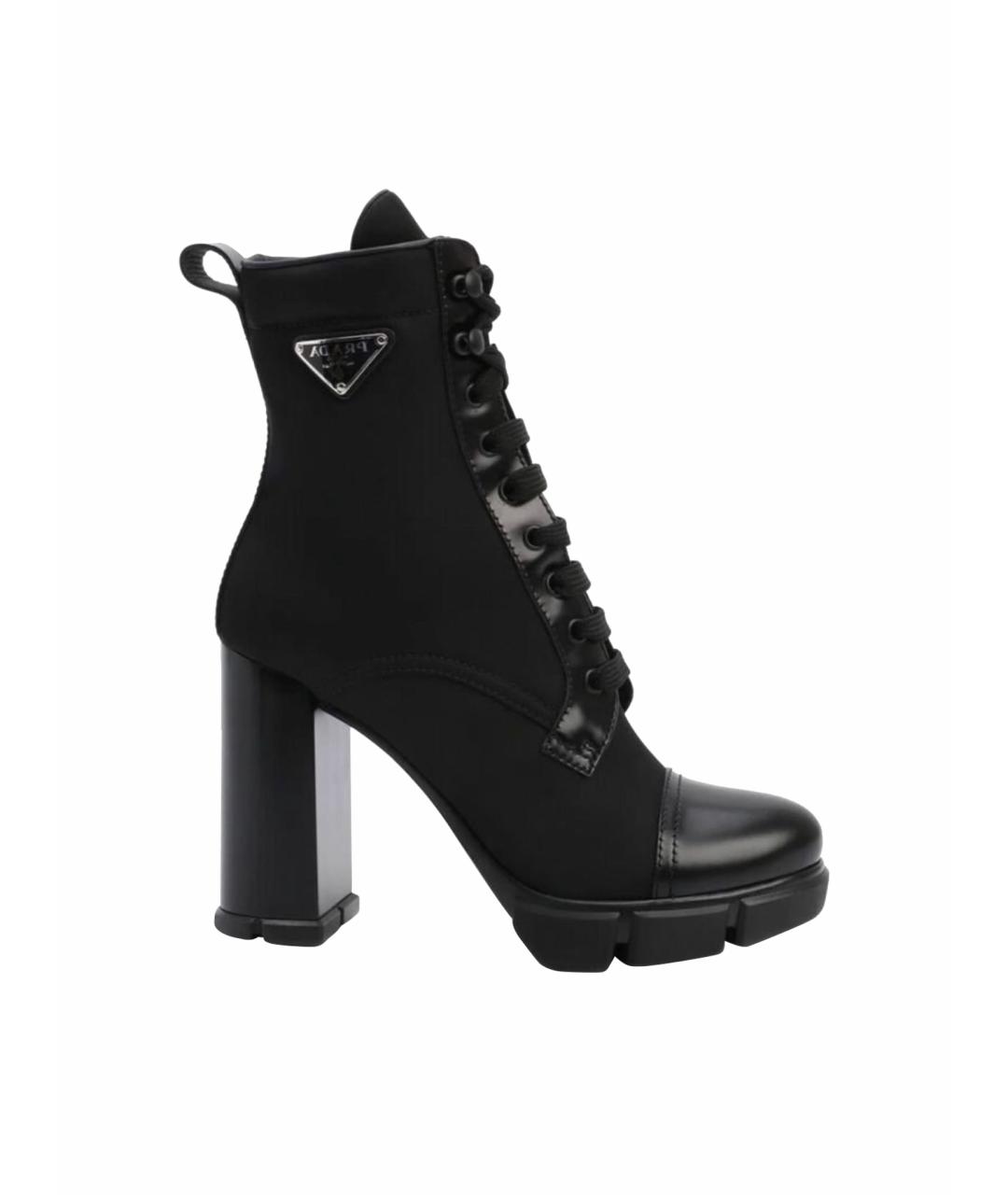 PRADA Черные кожаные ботильоны, фото 1