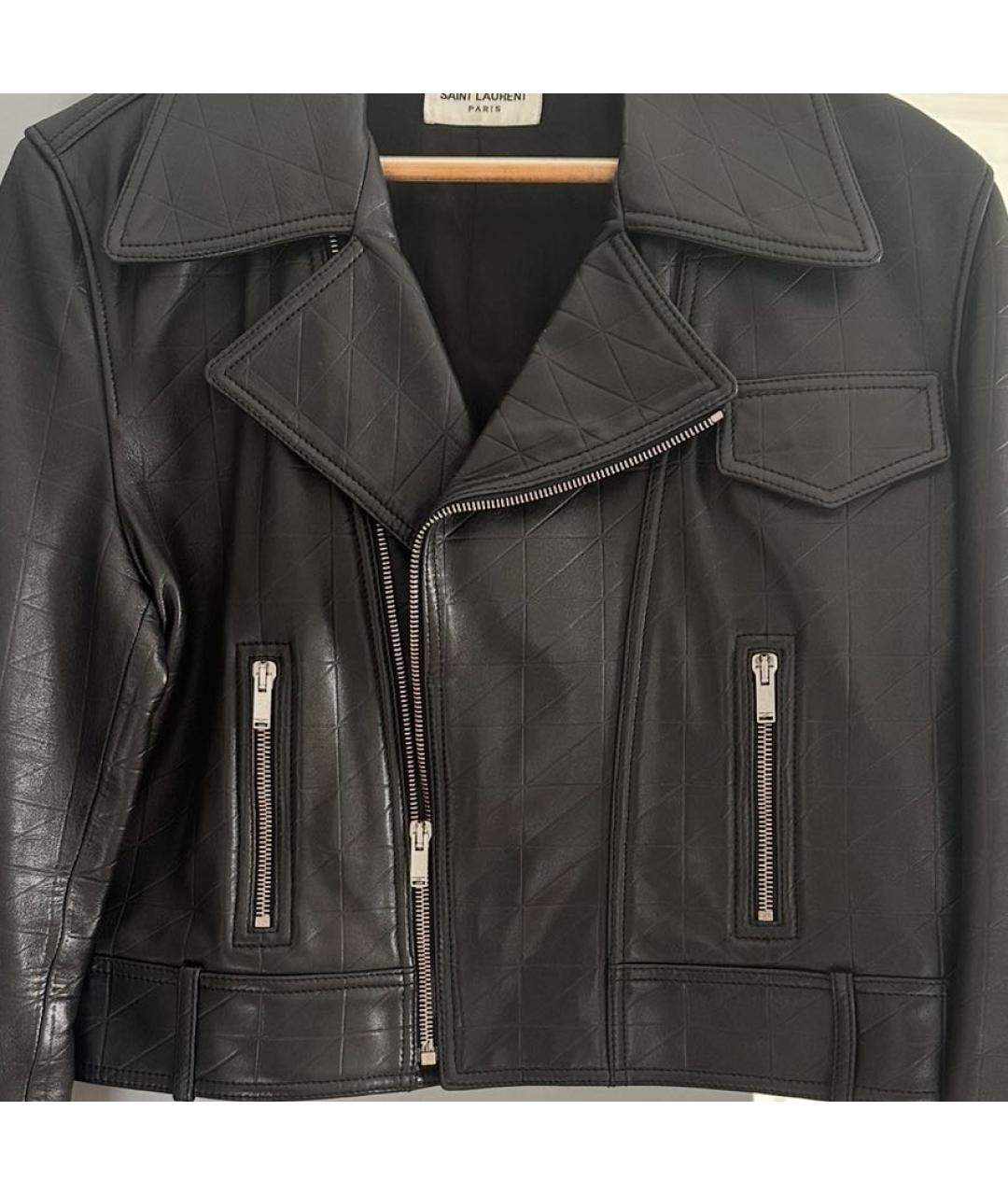 SAINT LAURENT Черная кожаная куртка, фото 5