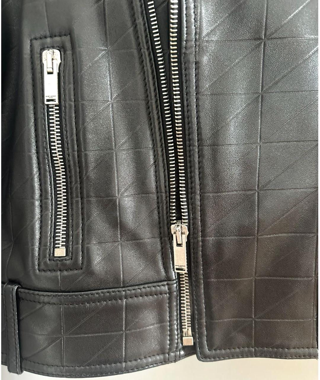 SAINT LAURENT Черная кожаная куртка, фото 3