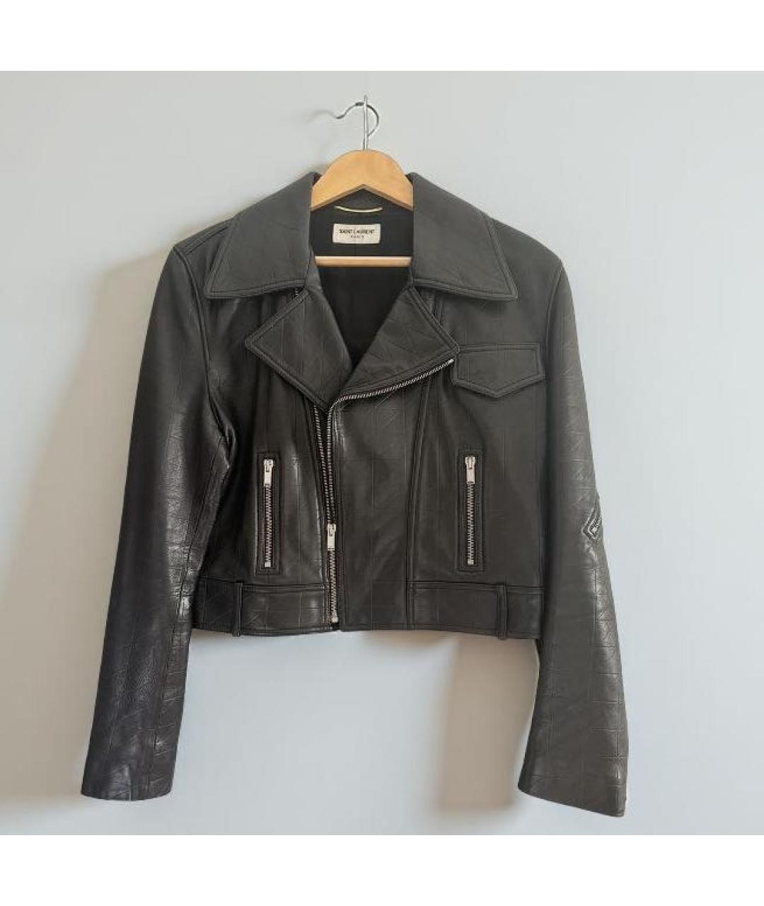 SAINT LAURENT Черная кожаная куртка, фото 6