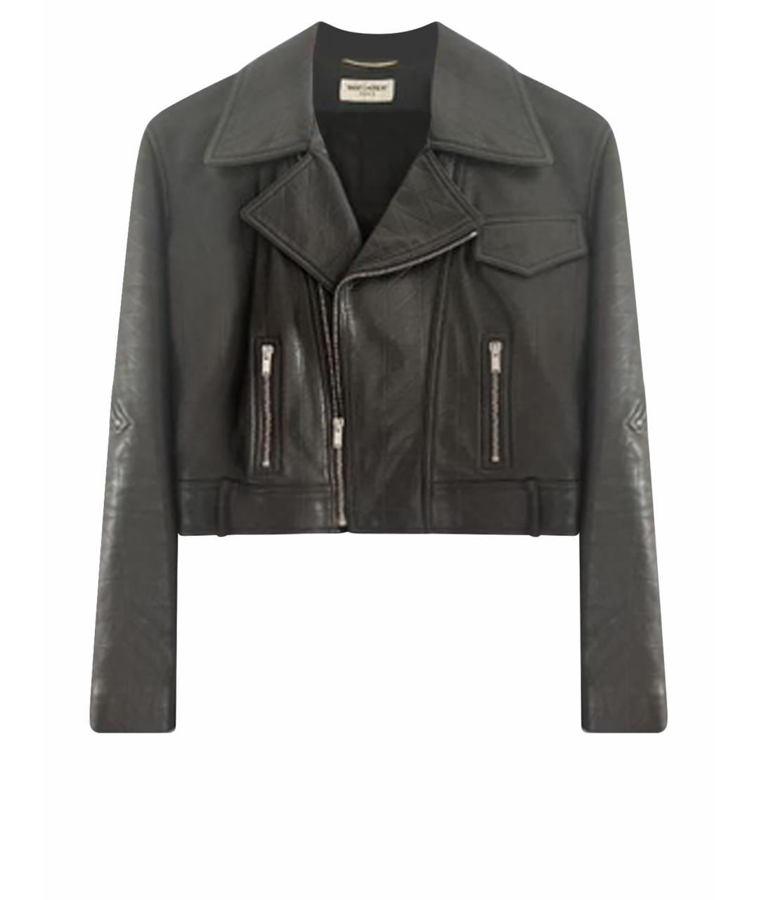SAINT LAURENT Черная кожаная куртка, фото 1