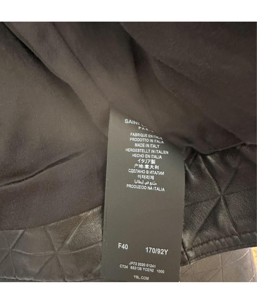 SAINT LAURENT Черная кожаная куртка, фото 4