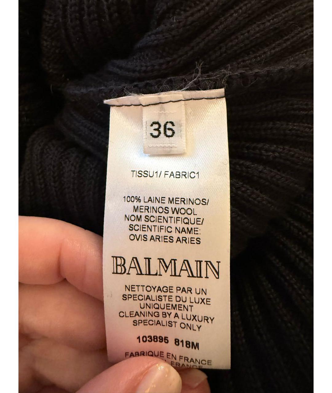 BALMAIN Черное шерстяное повседневное платье, фото 3