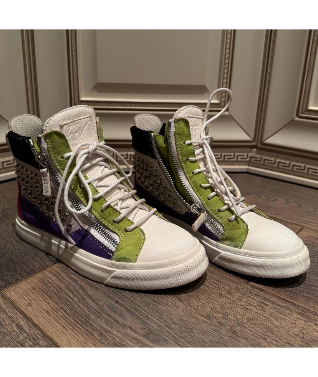GIUSEPPE ZANOTTI DESIGN Мульти кожаные кеды, фото 2