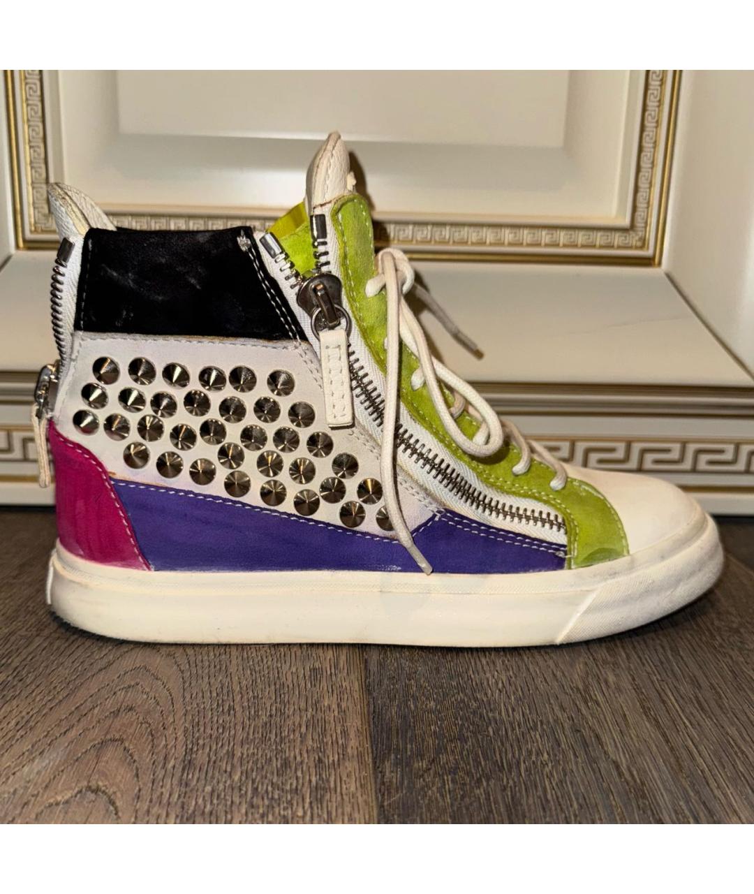 GIUSEPPE ZANOTTI DESIGN Мульти кожаные кеды, фото 8
