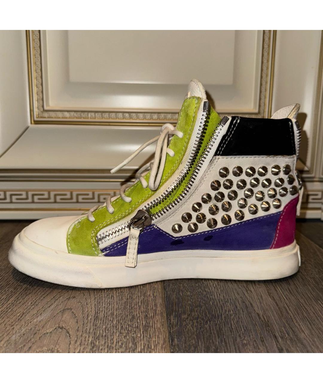 GIUSEPPE ZANOTTI DESIGN Мульти кожаные кеды, фото 6