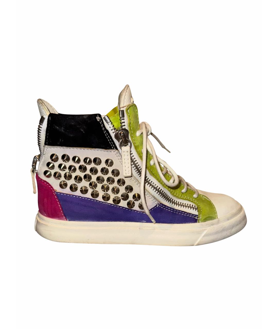GIUSEPPE ZANOTTI DESIGN Мульти кожаные кеды, фото 1
