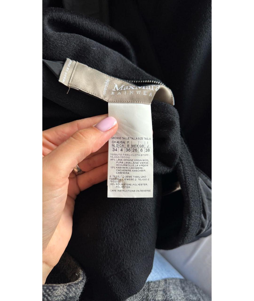 MAX MARA Черное шерстяное пальто, фото 4
