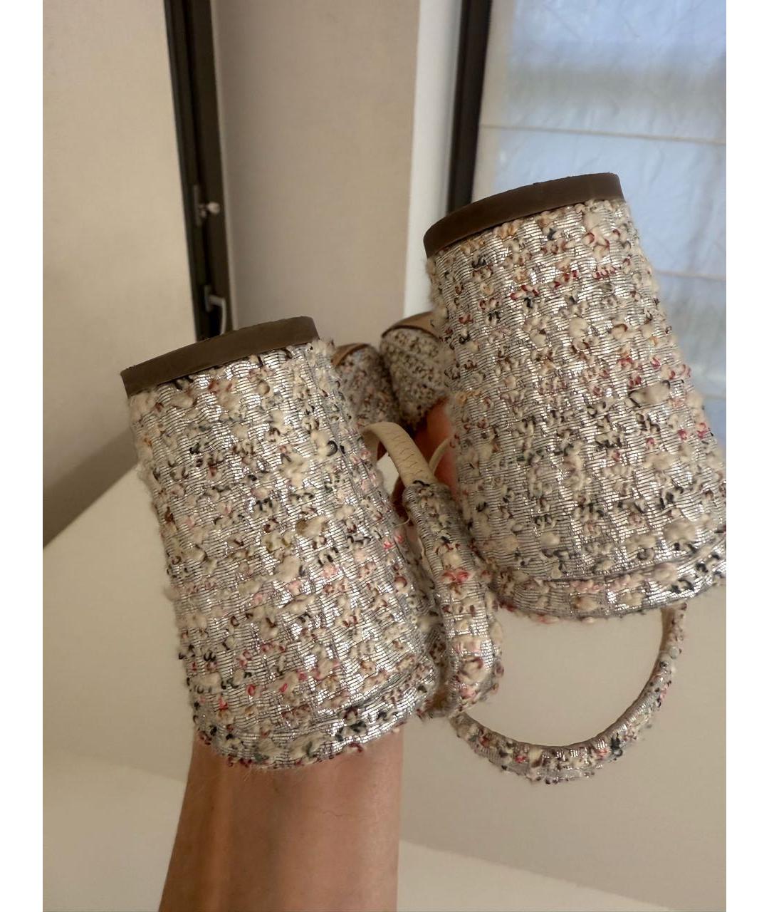 CHANEL Текстильные лодочки на низком каблуке, фото 3