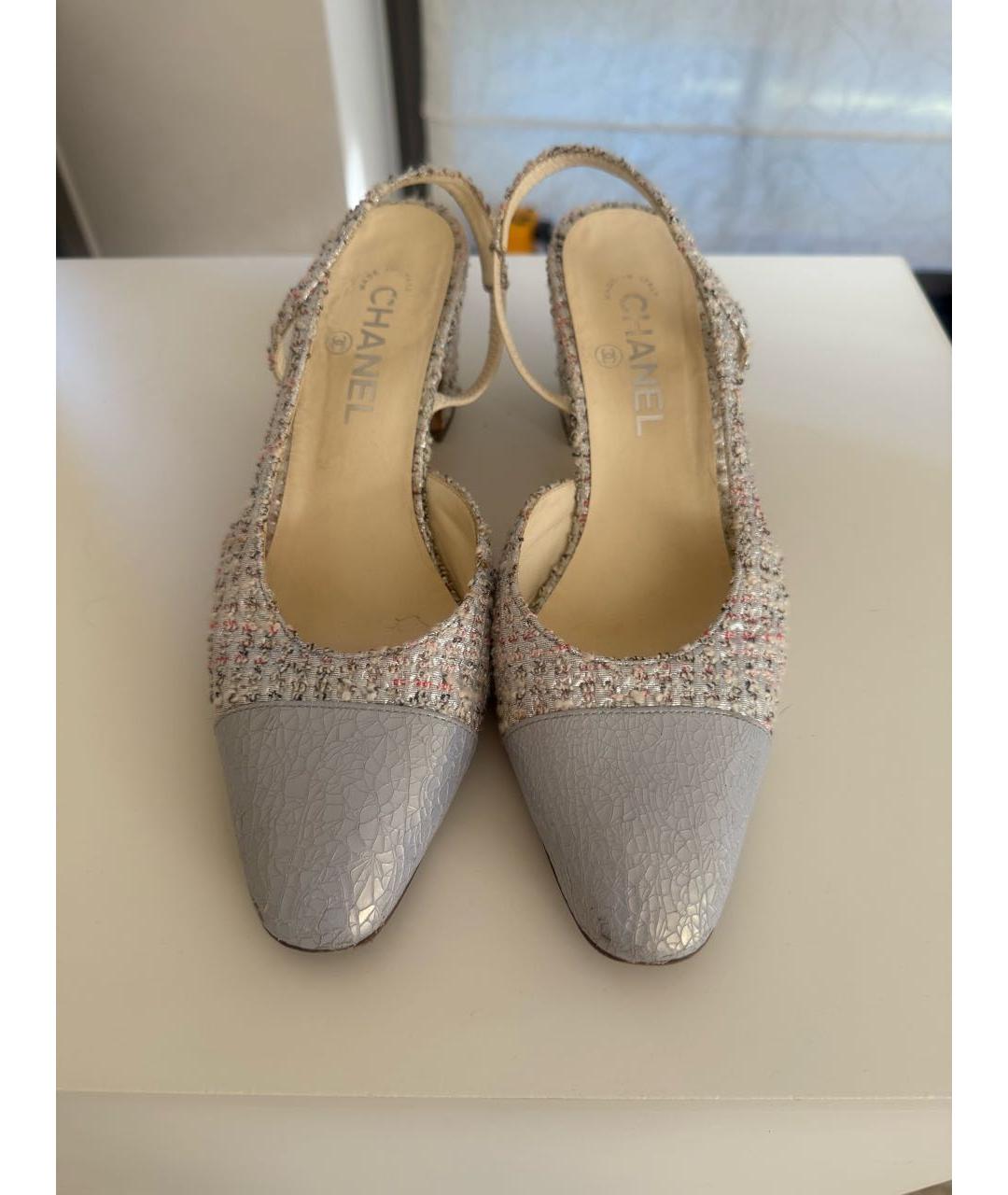 CHANEL Текстильные лодочки на низком каблуке, фото 6