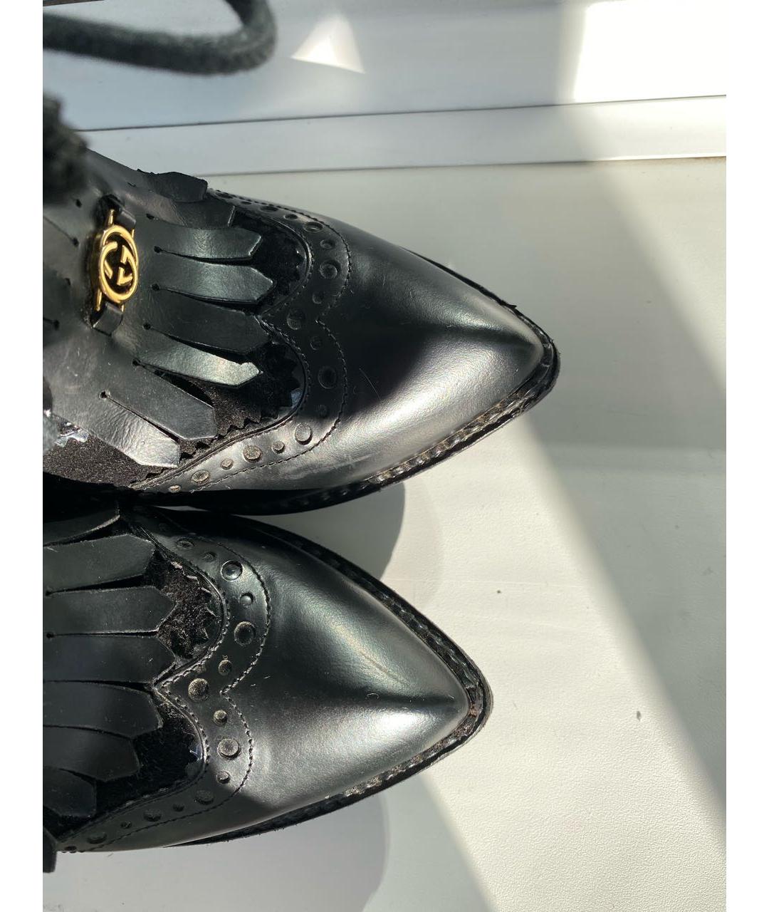 GUCCI Черные кожаные ботильоны, фото 3