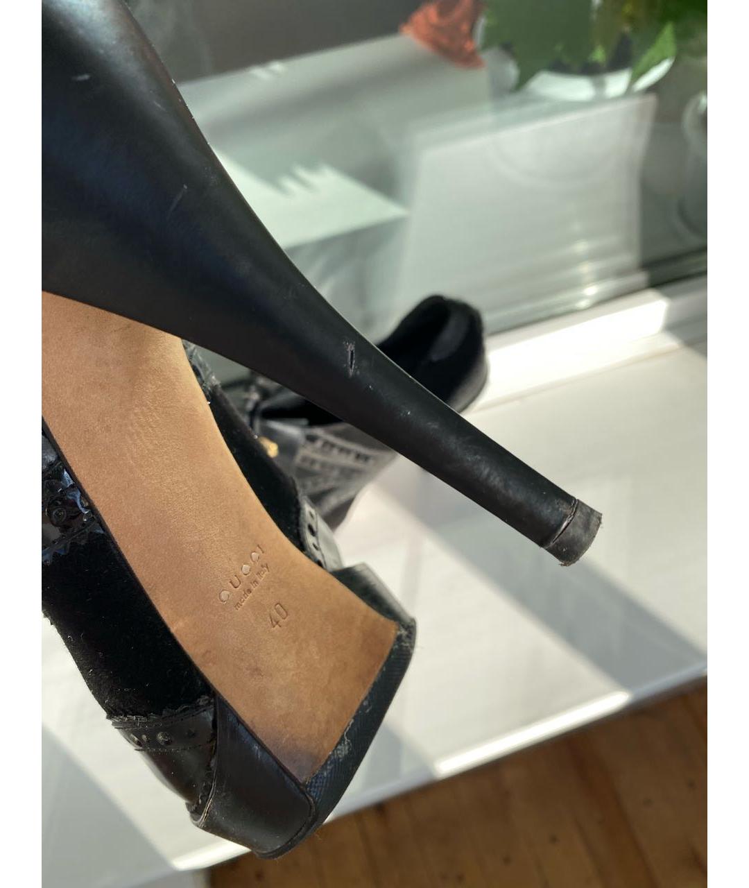 GUCCI Черные кожаные ботильоны, фото 8