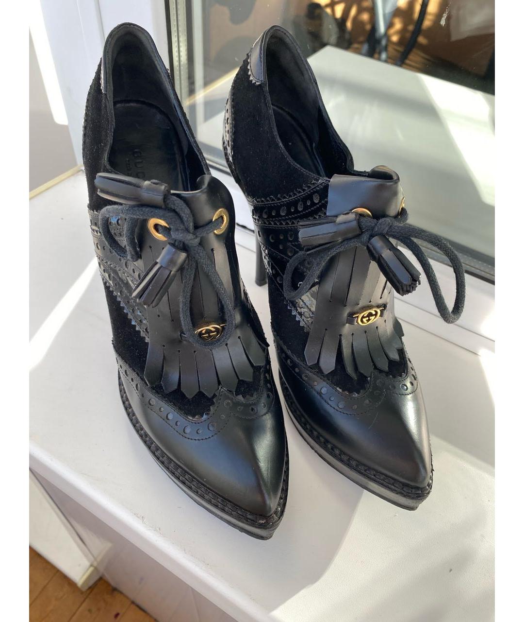 GUCCI Черные кожаные ботильоны, фото 2