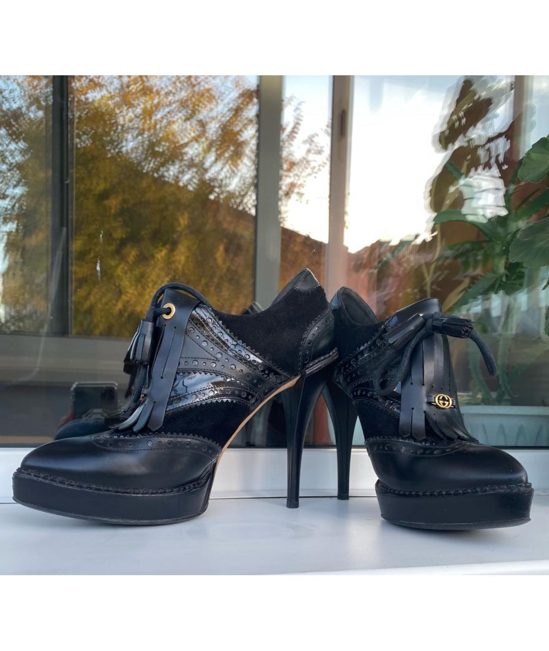 GUCCI Черные кожаные ботильоны, фото 7