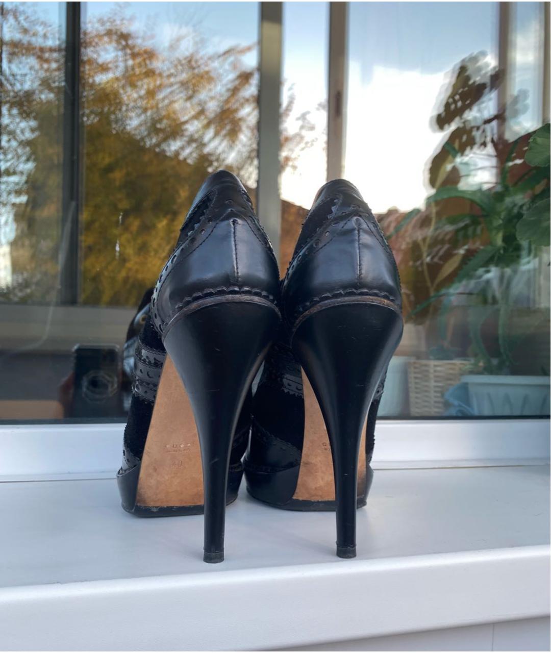 GUCCI Черные кожаные ботильоны, фото 4