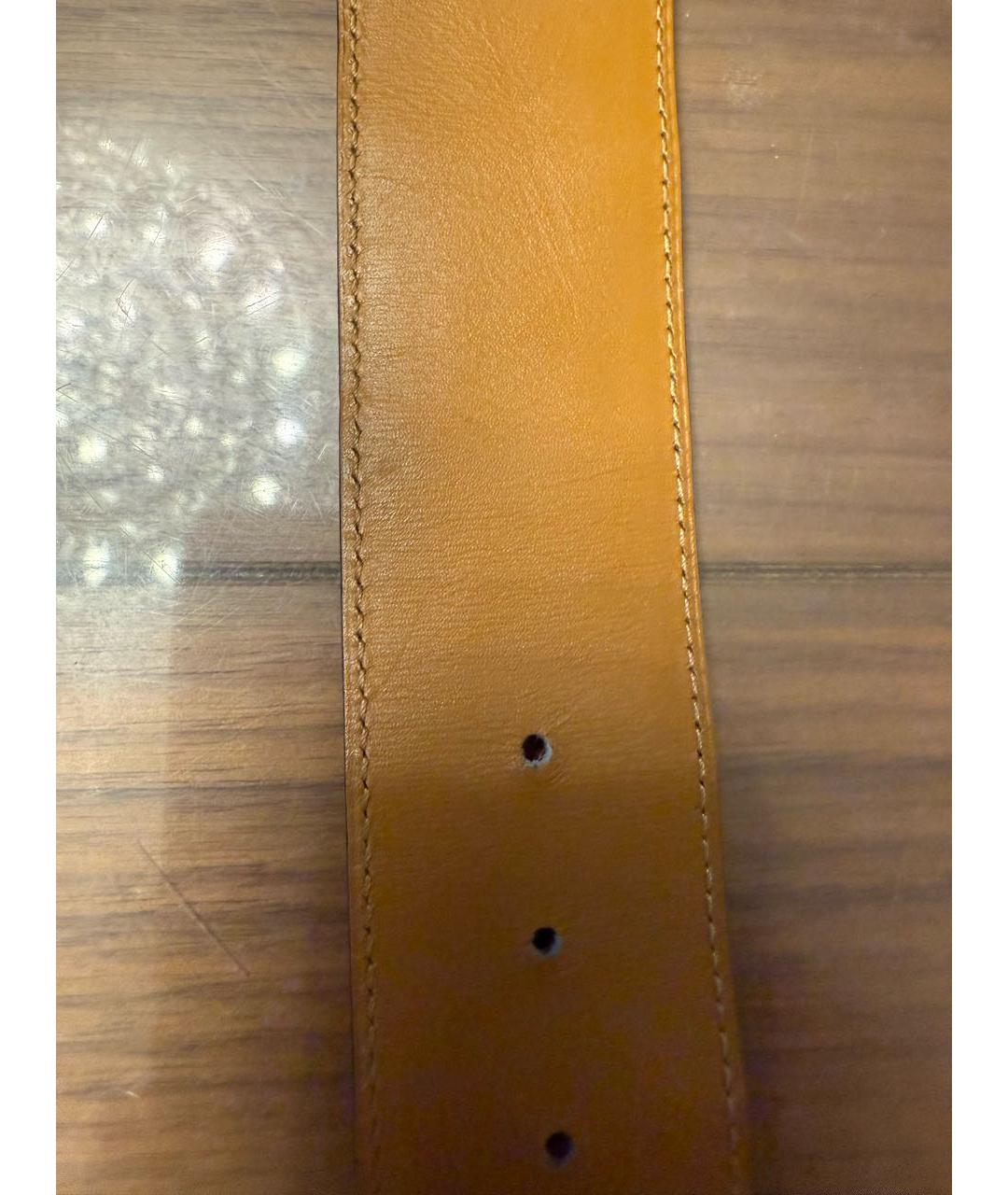 HERMES Бордовый кожаный ремень, фото 7