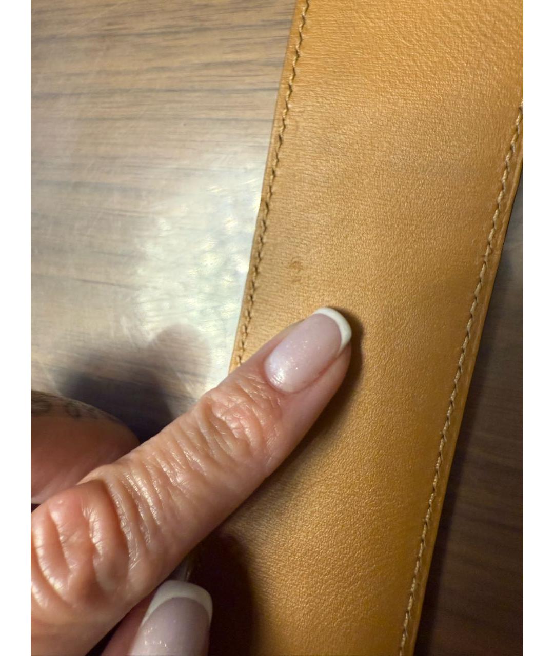 HERMES Бордовый кожаный ремень, фото 8