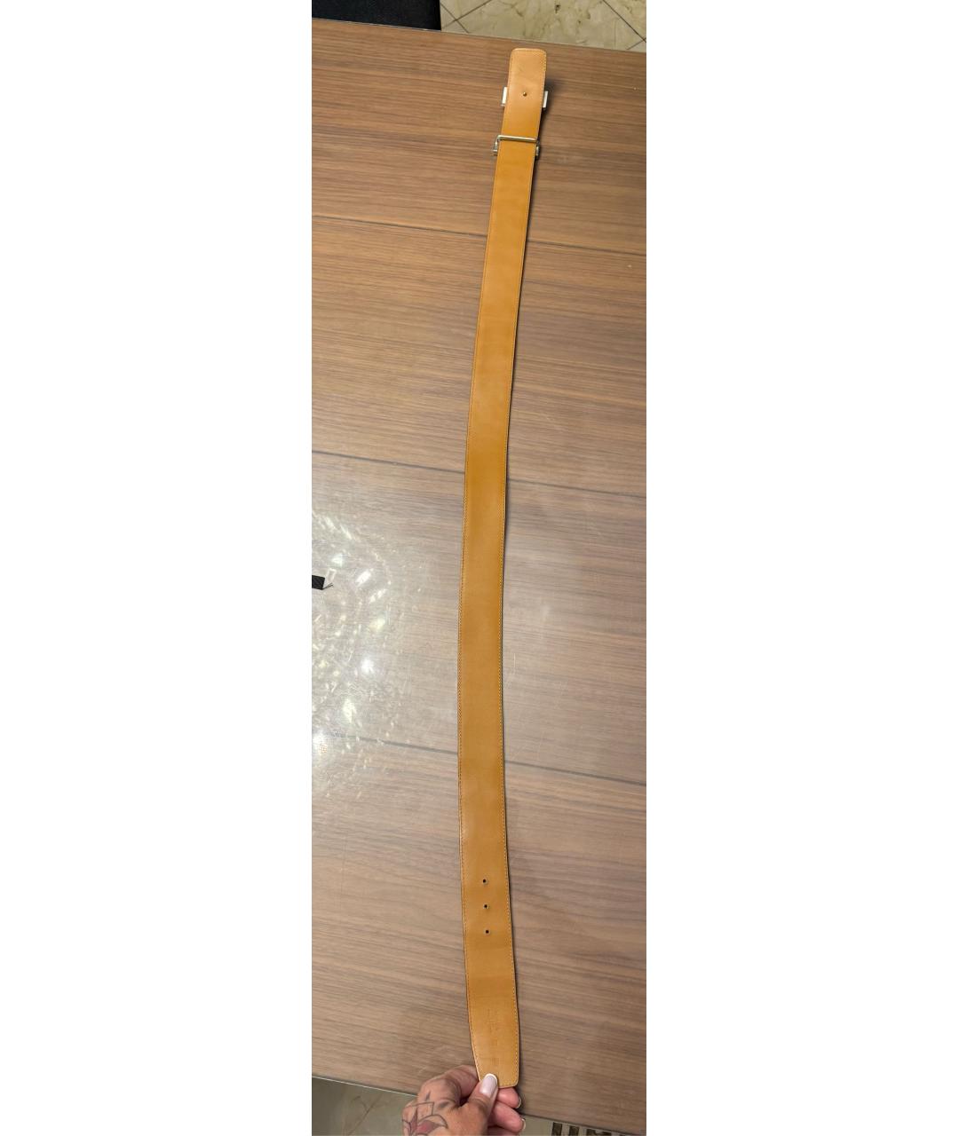 HERMES Бордовый кожаный ремень, фото 5