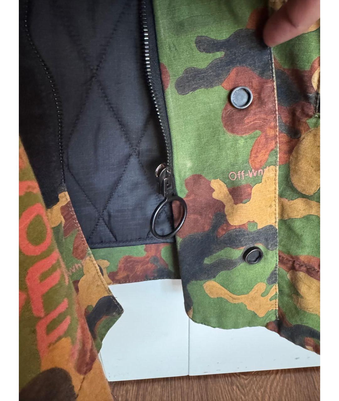 OFF-WHITE Хаки хлопковая куртка, фото 4